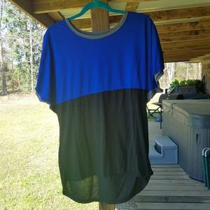 Blue, Gray, & Black Blouse